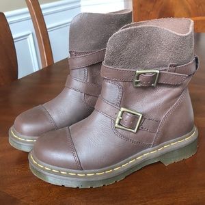 Doc dr Martens brown KRISTY moto boots UK4